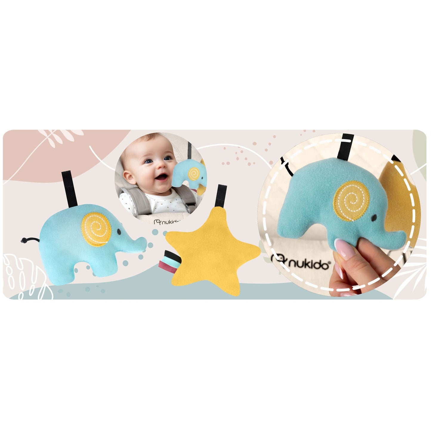 Baby swing with toys NK-52 Nukido - beige