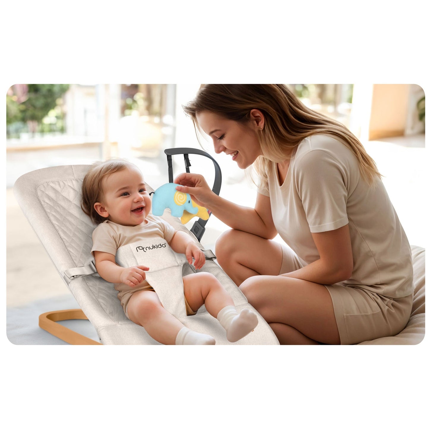 Baby swing with toys NK-52 Nukido - beige