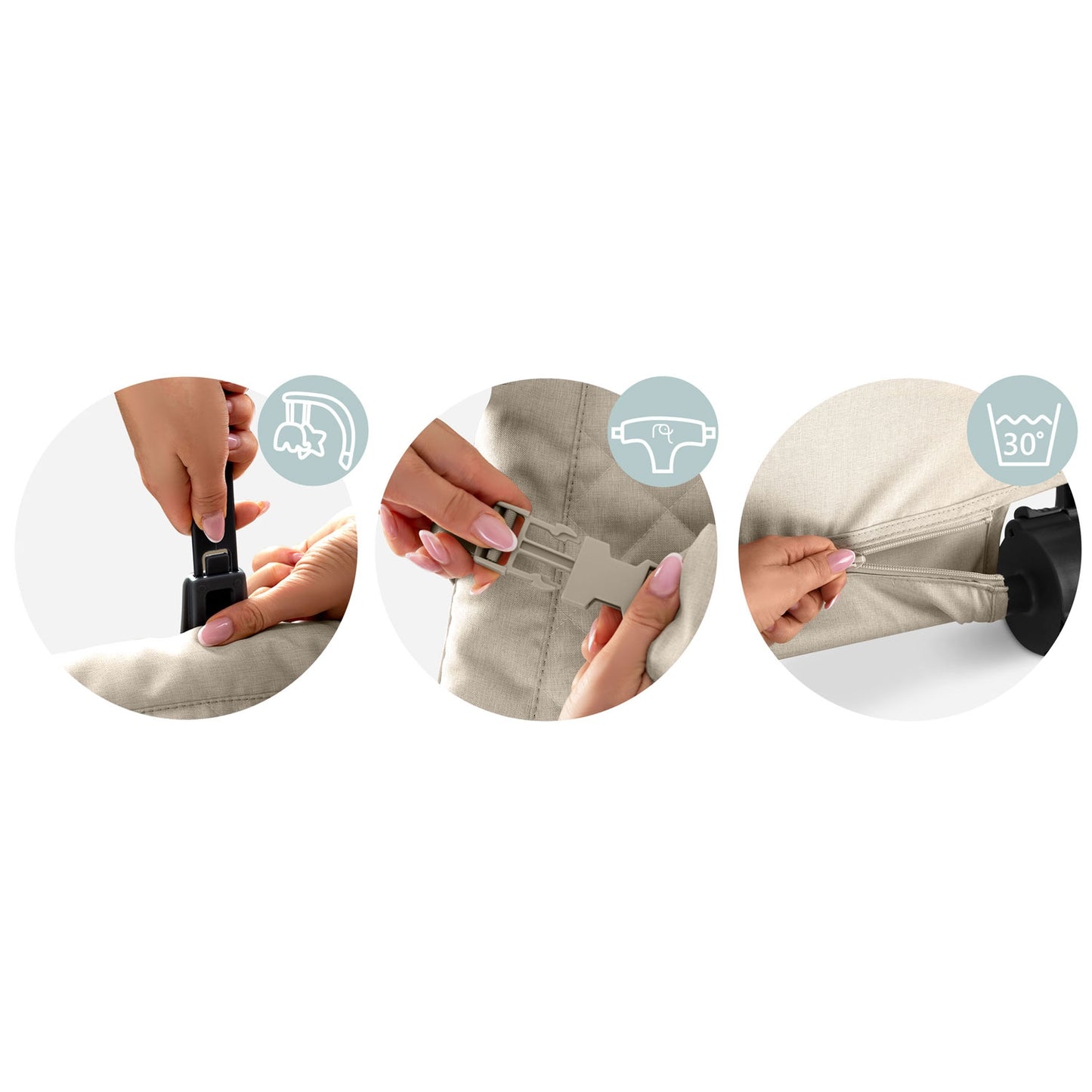 Baby swing with toys NK-52 Nukido - beige