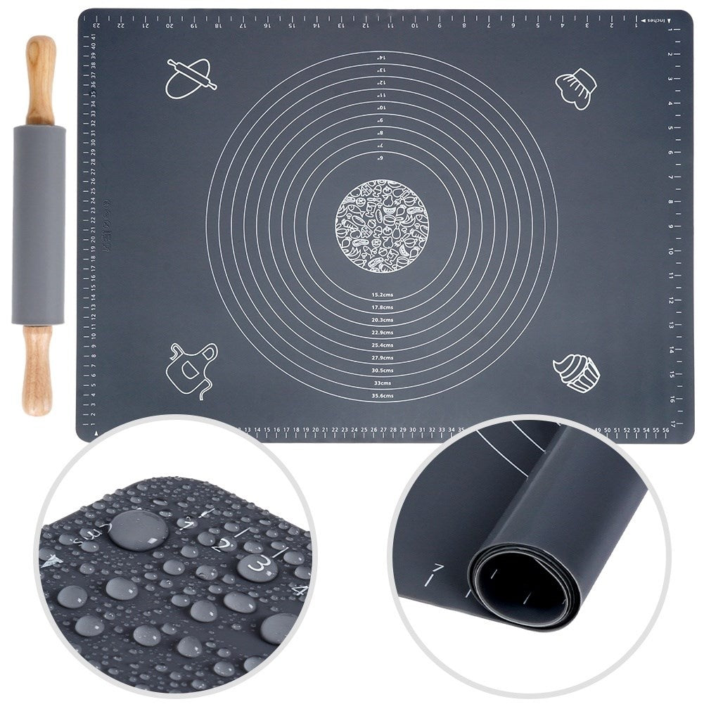 Back mat and rotating roller in durable silicone