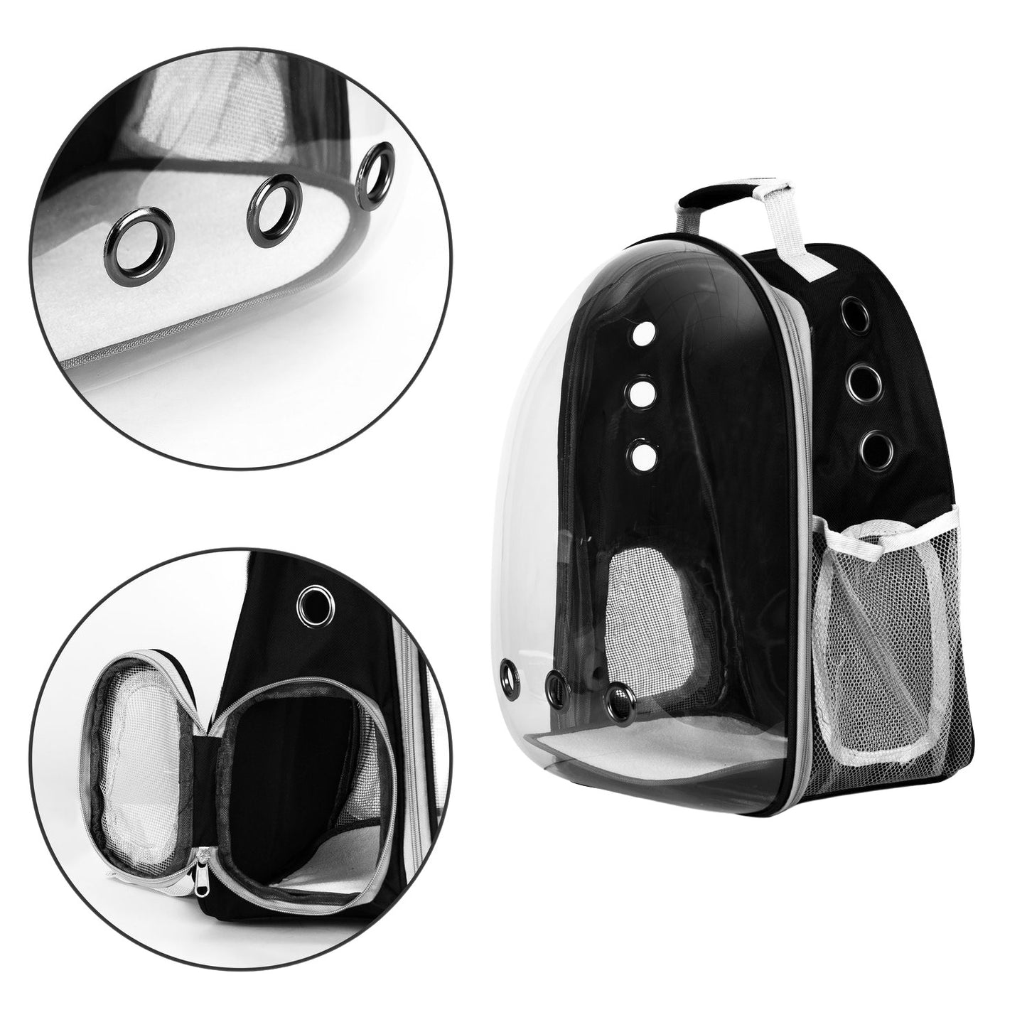 Backpack for cat dog transporter with glass
