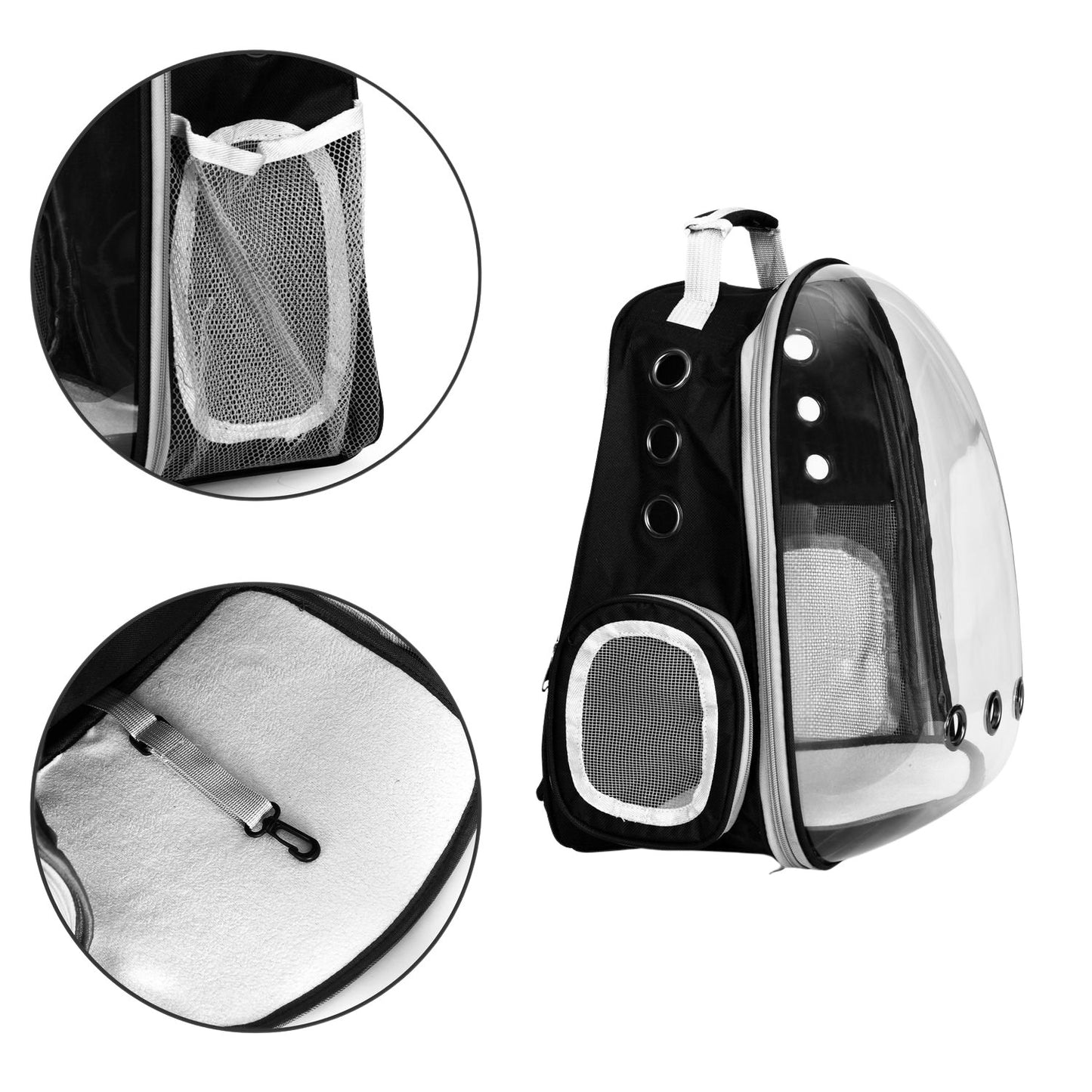 Backpack for cat dog transporter with glass