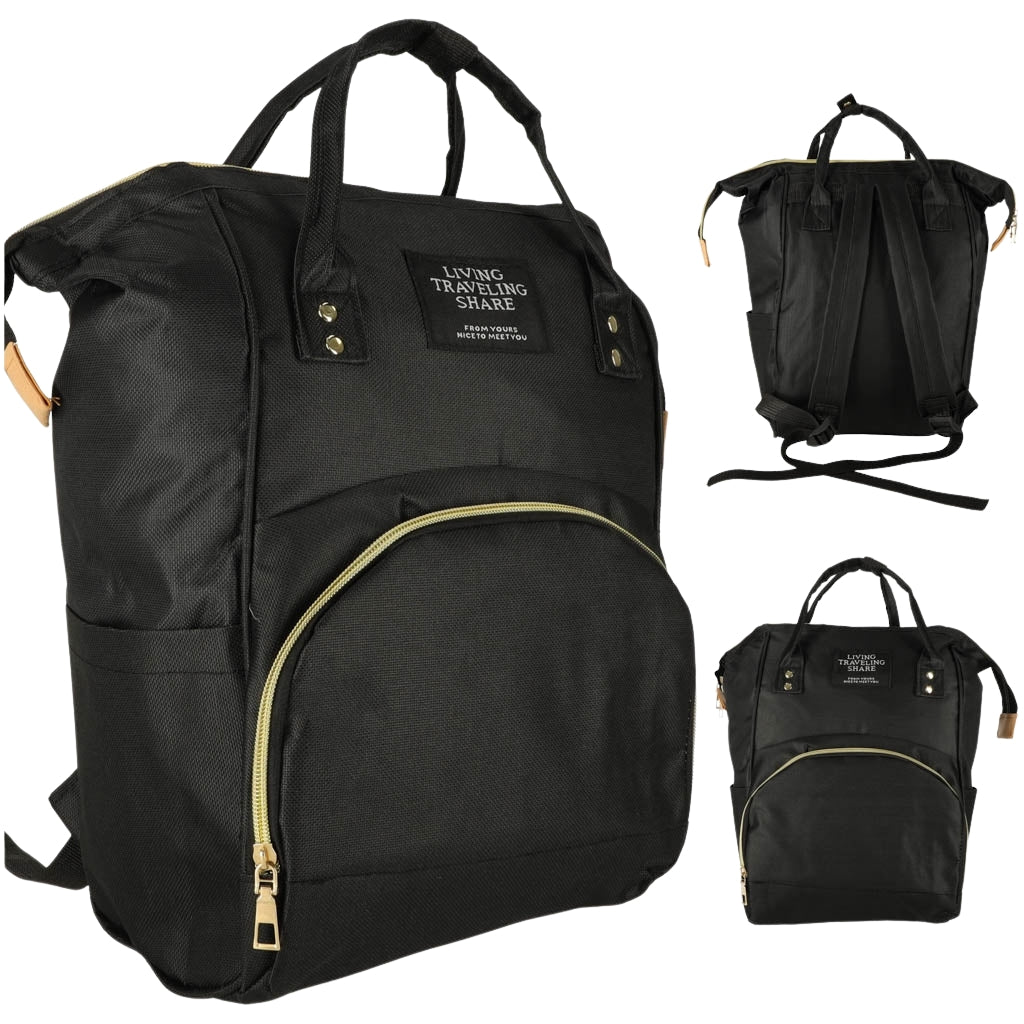 Backpack mum's pram bag organiser 3in1 black