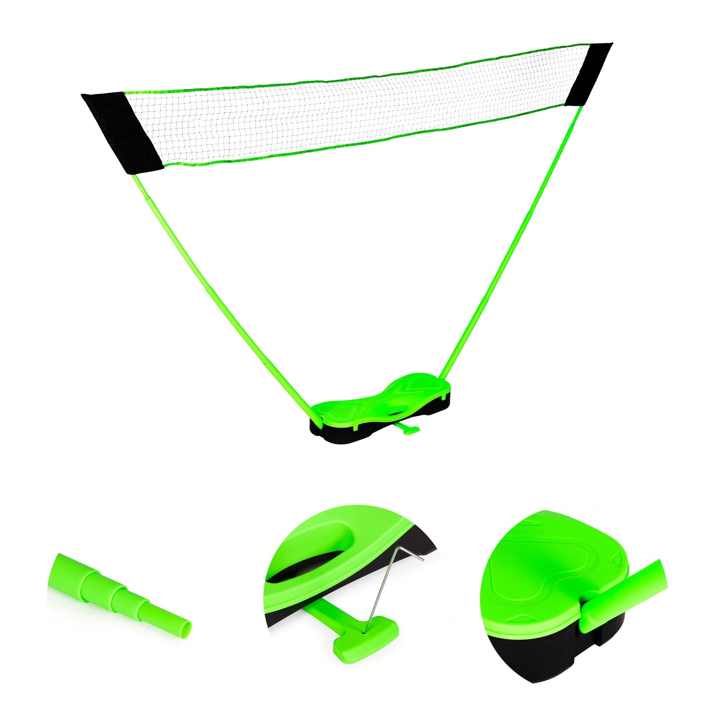 Badminton Set with Foldable Net, Rackets, Shuttlecocks