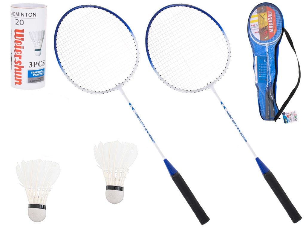 Badminton rackets + shuttlecocks case