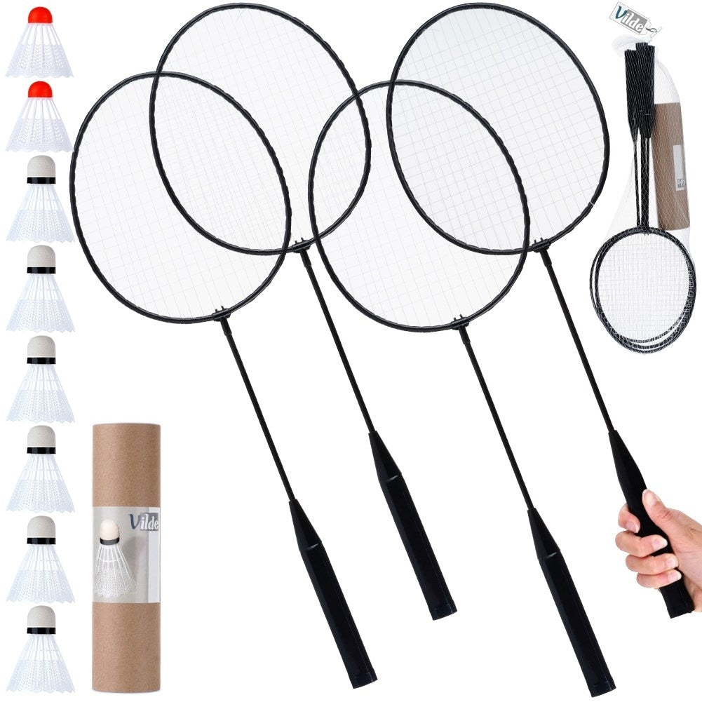 Badminton set for two with light and flexible racket