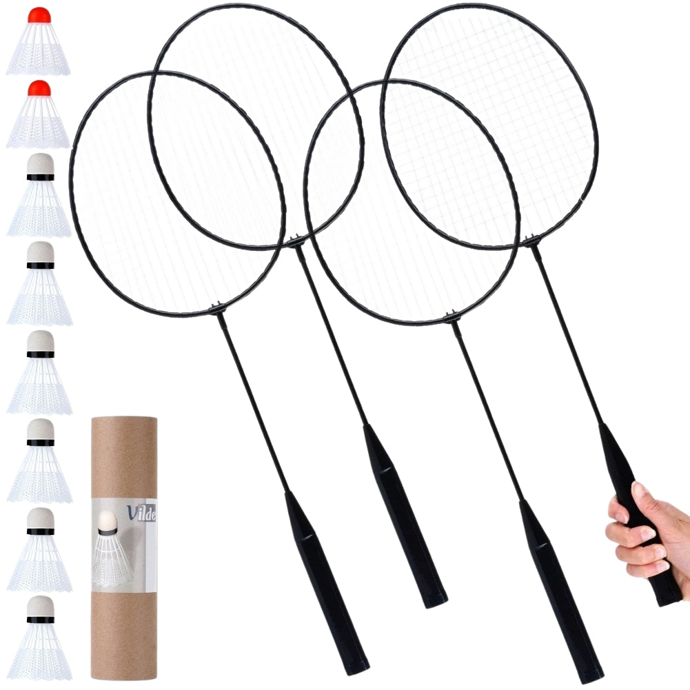 Badminton set for two with light and flexible racket