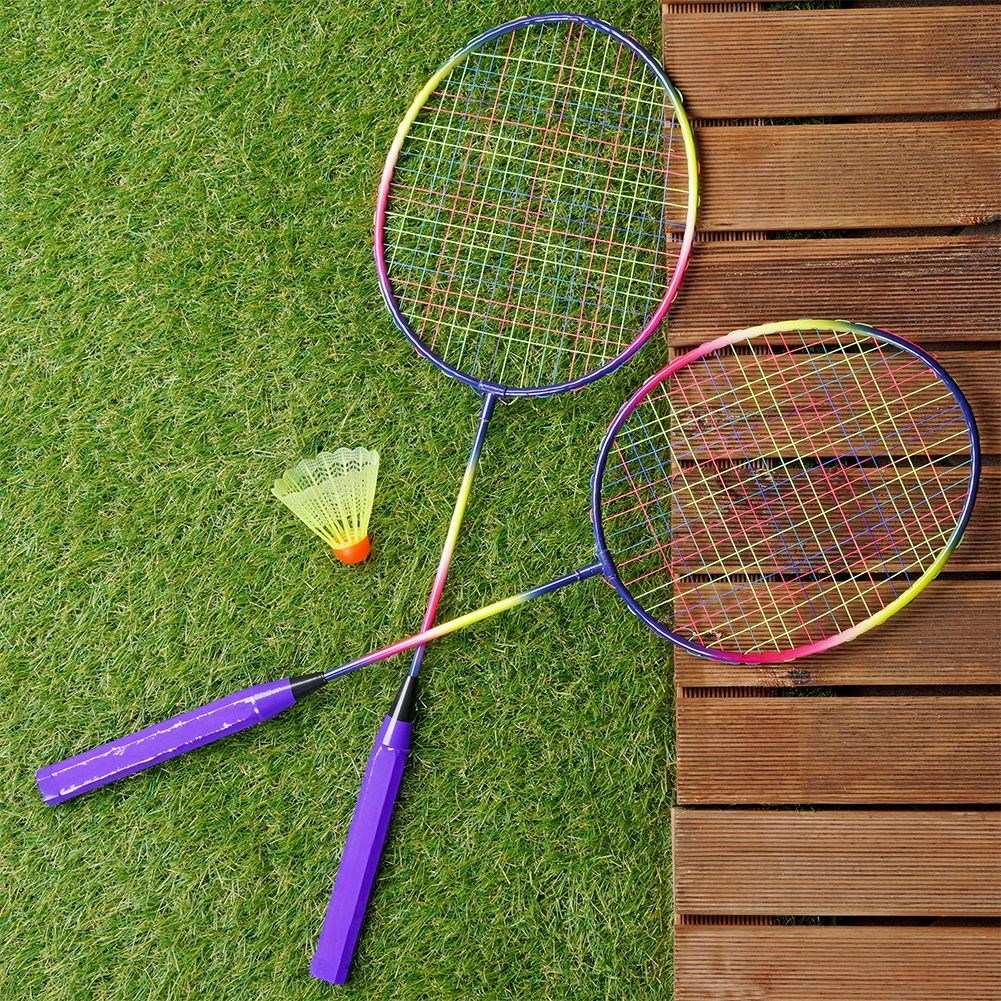 Badminton set for two with light and flexible rackets