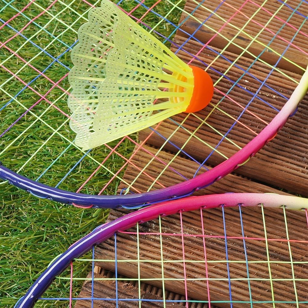 Badminton set for two with light and flexible rackets