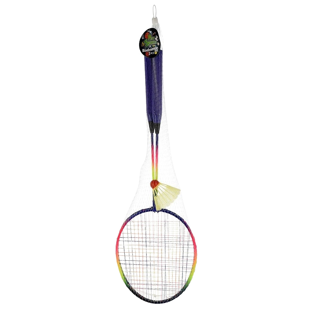 Badminton set for two with light and flexible rackets