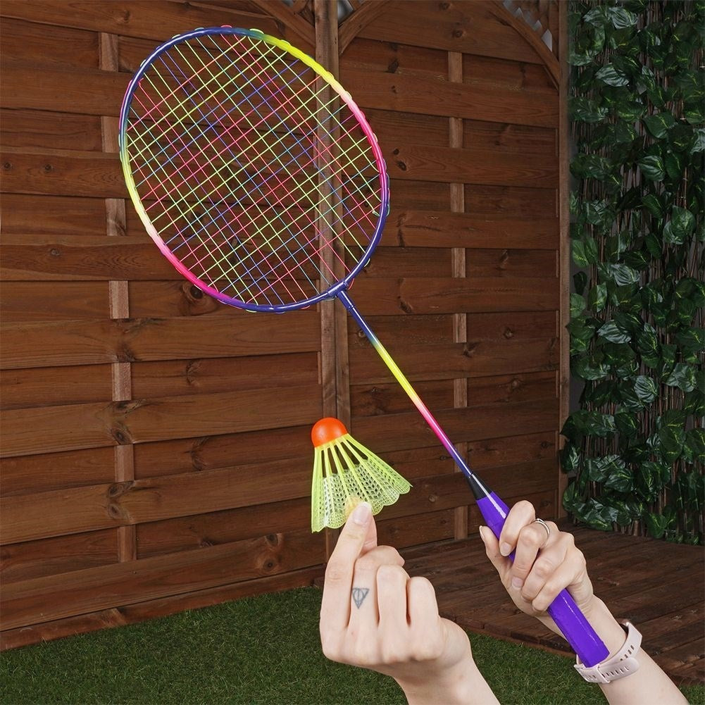 Badminton set for two with light and flexible rackets