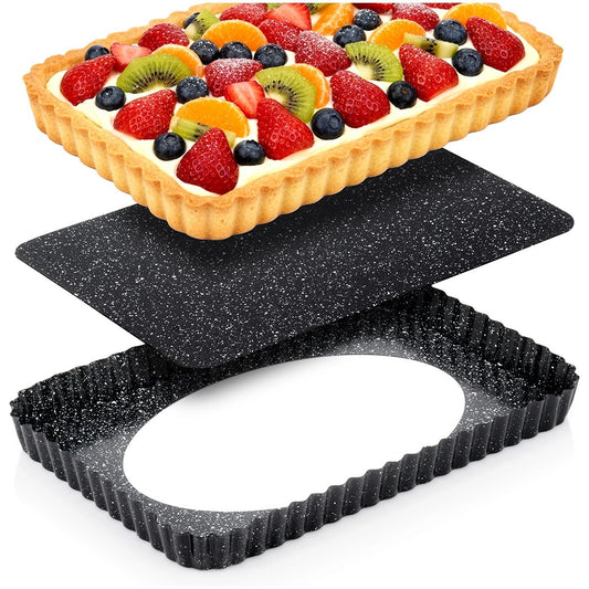 Baking Tin with Removable Bottom, Granite Coated, 31.5x21.5 cm