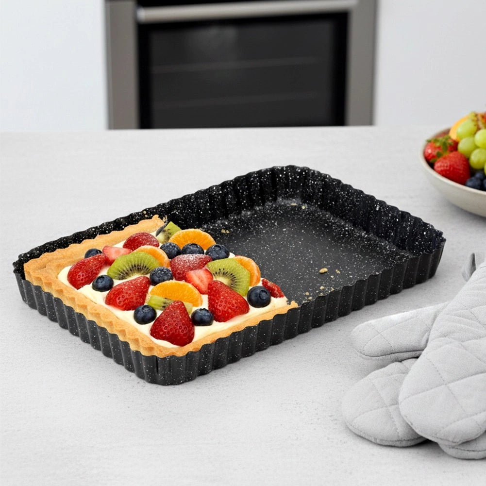 Baking Tin with Removable Bottom, Granite Coated, 31.5x21.5 cm