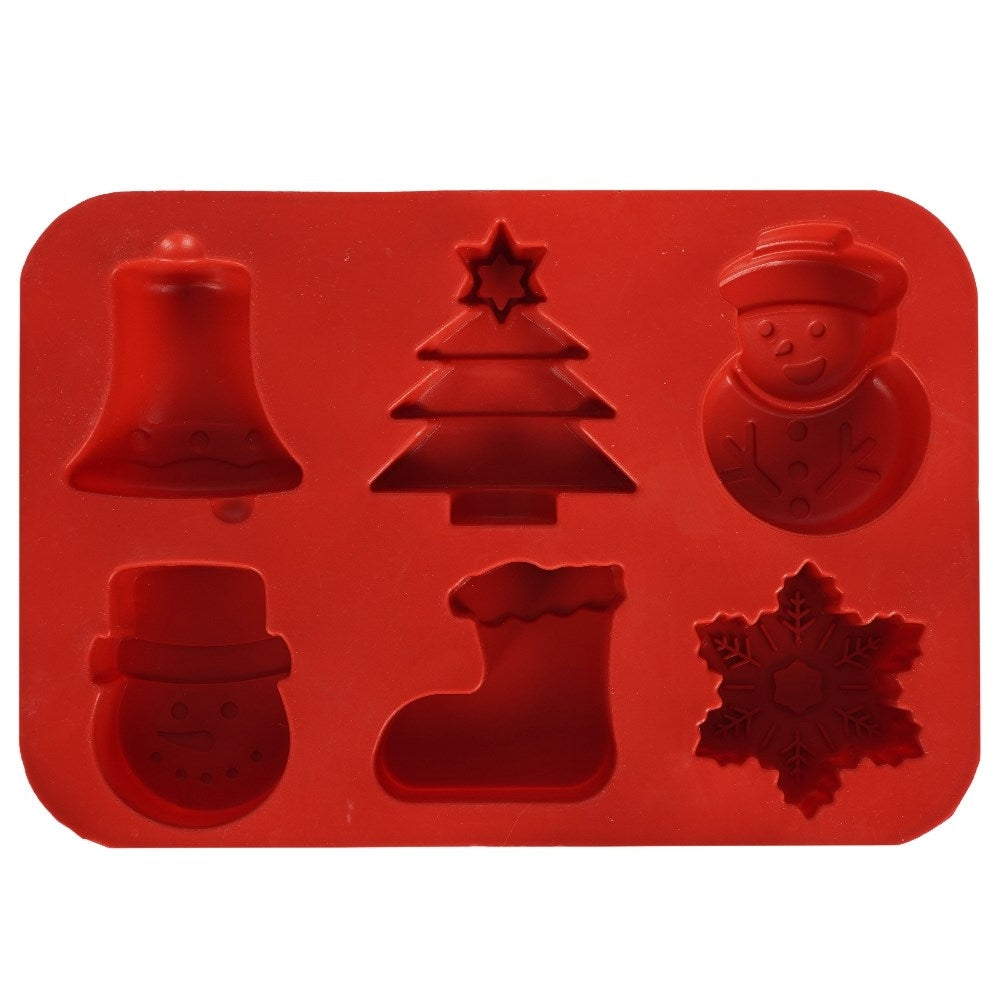 Baking mold in Silicone for 6 Christmas cookies