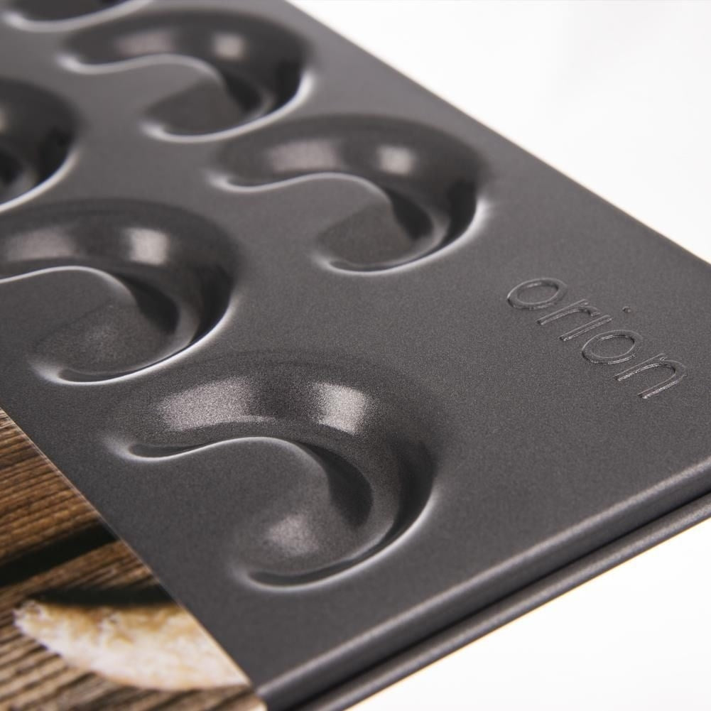 Baking tin for small croissants in carbon steel with non-stick coating