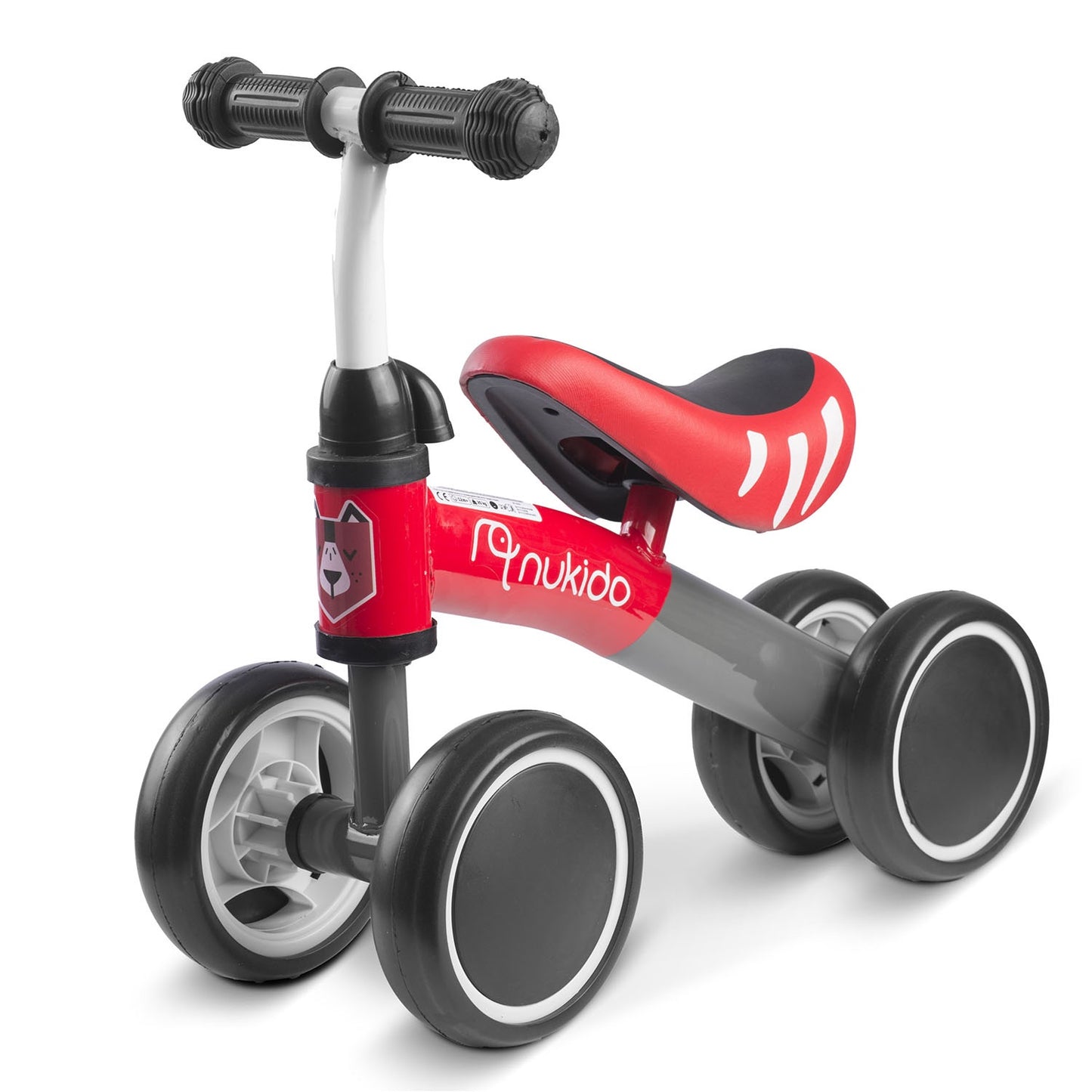 Balance Bike, 4 Wheels, Metal Frame, Foam Seat