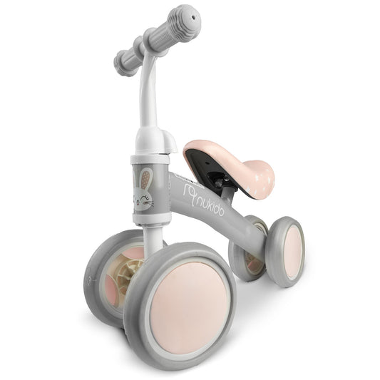 Balance Bike with 4 Wheels, Metal Frame, Foam Seat
