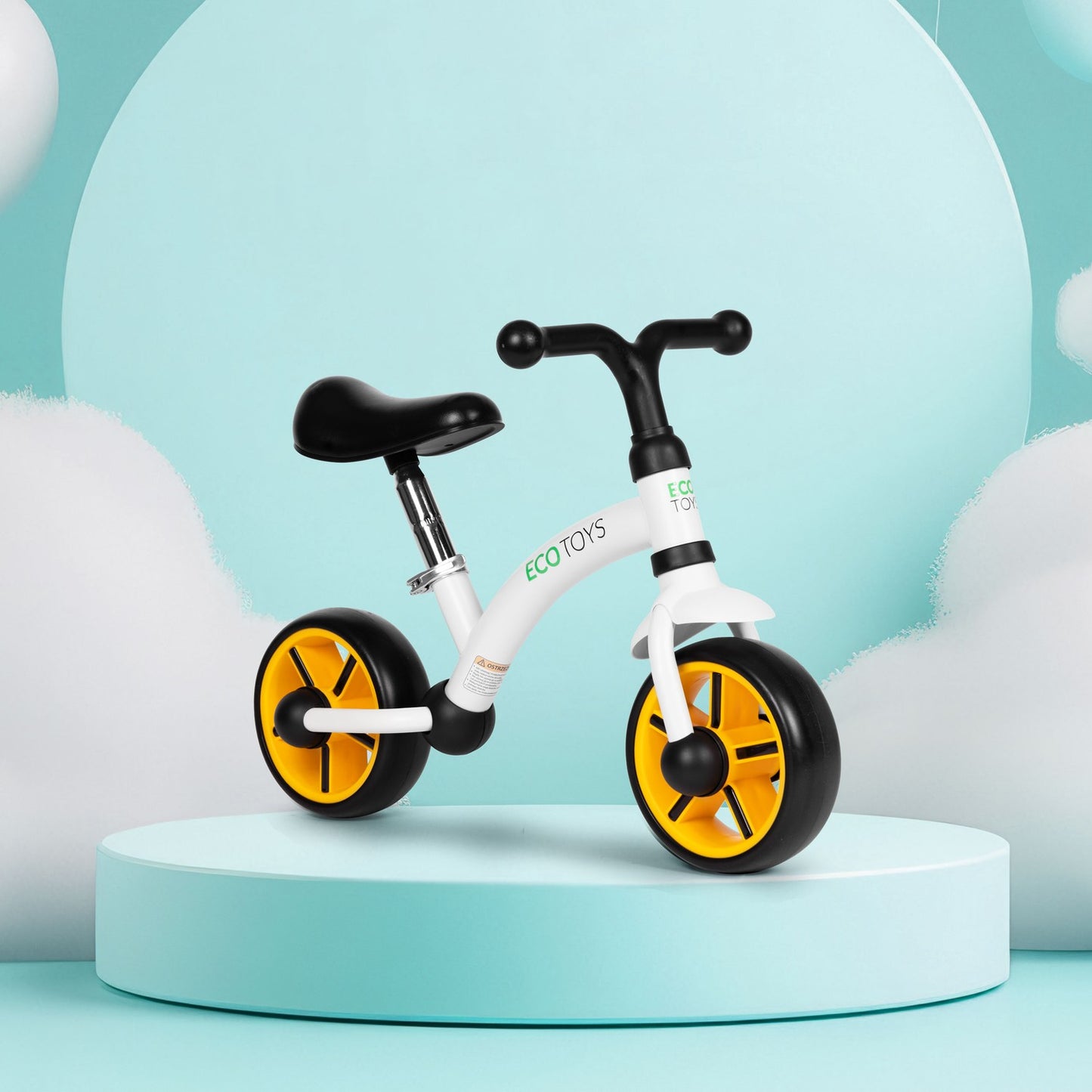 Balance bike for children, EVA wheels, adjustable seat, black, ECOTOYS