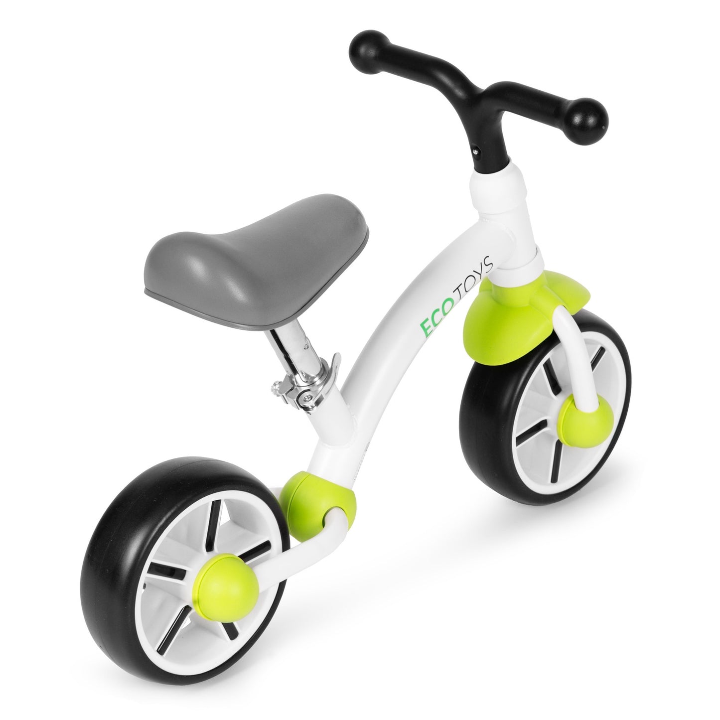 Balance bike for children, EVA wheels, adjustable seat, green, ECOTOYS