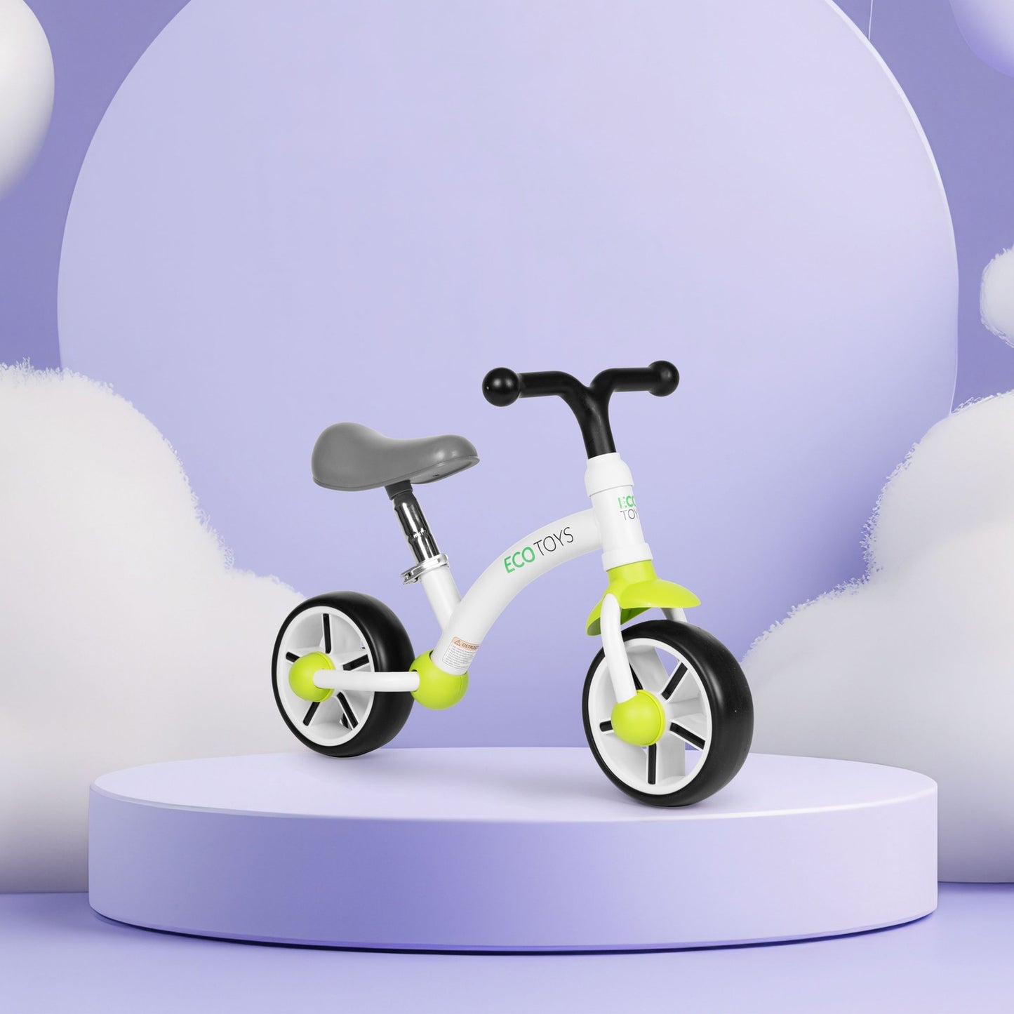 Balance bike for children, EVA wheels, adjustable seat, green, ECOTOYS