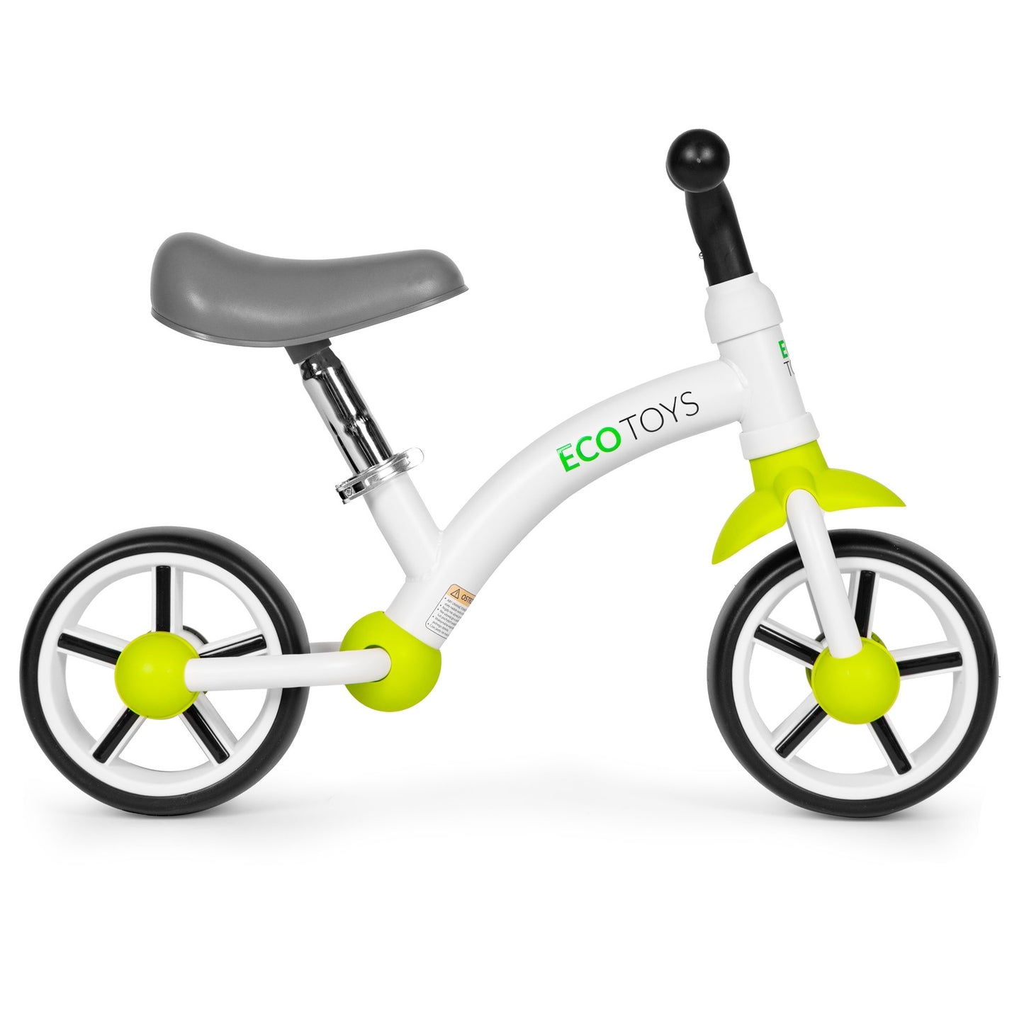 Balance bike for children, EVA wheels, adjustable seat, green, ECOTOYS