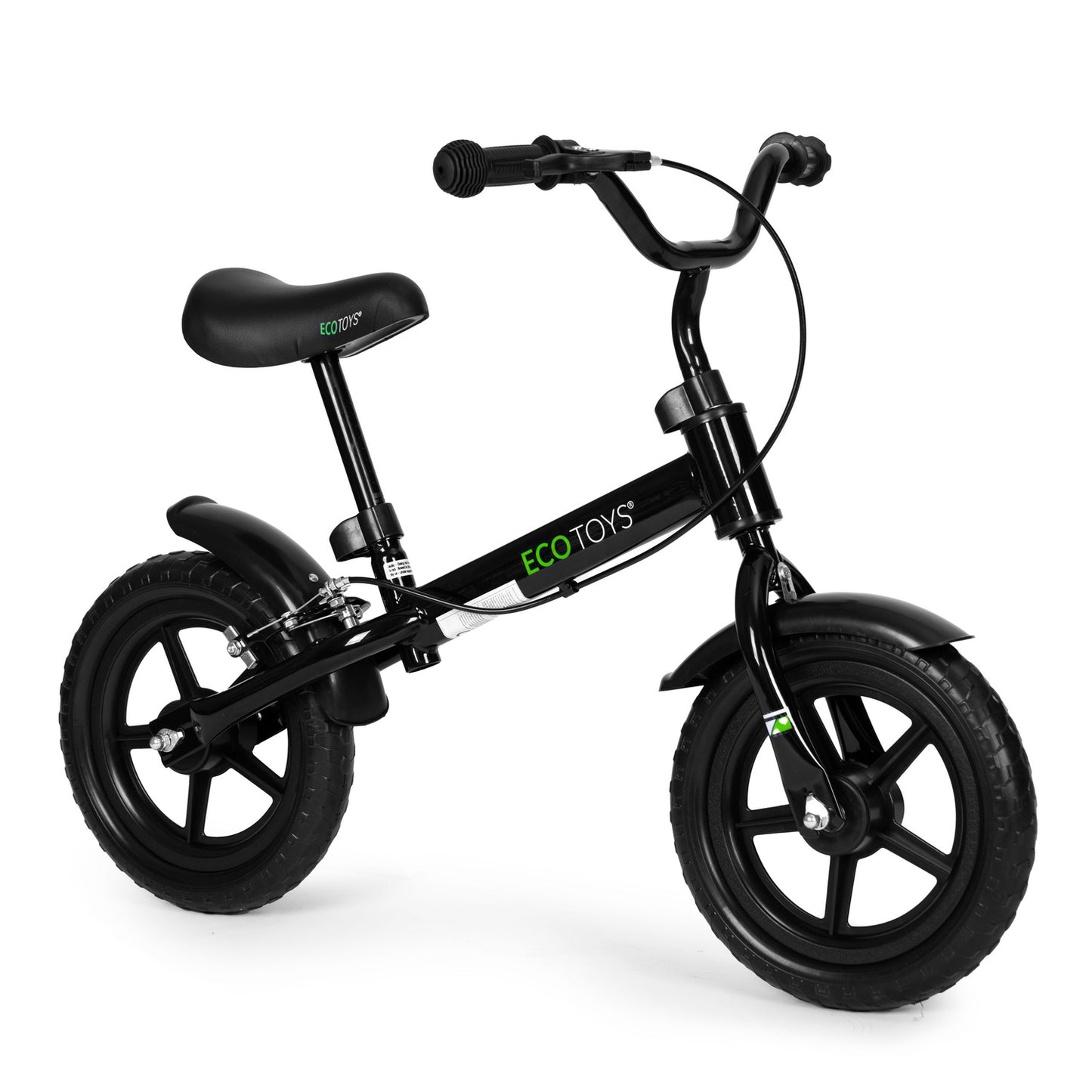 Balance bike with brake for children, EVA wheels ECOTOYS , black
