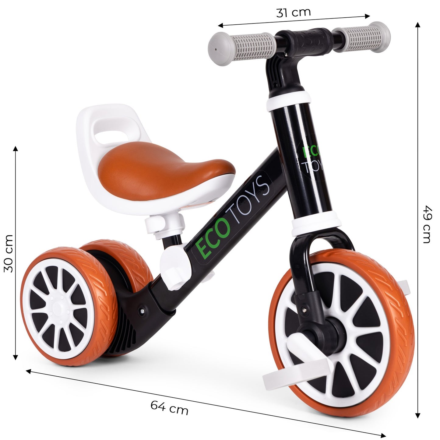 Balance bike with pedals 2in1 black ECOTOYS