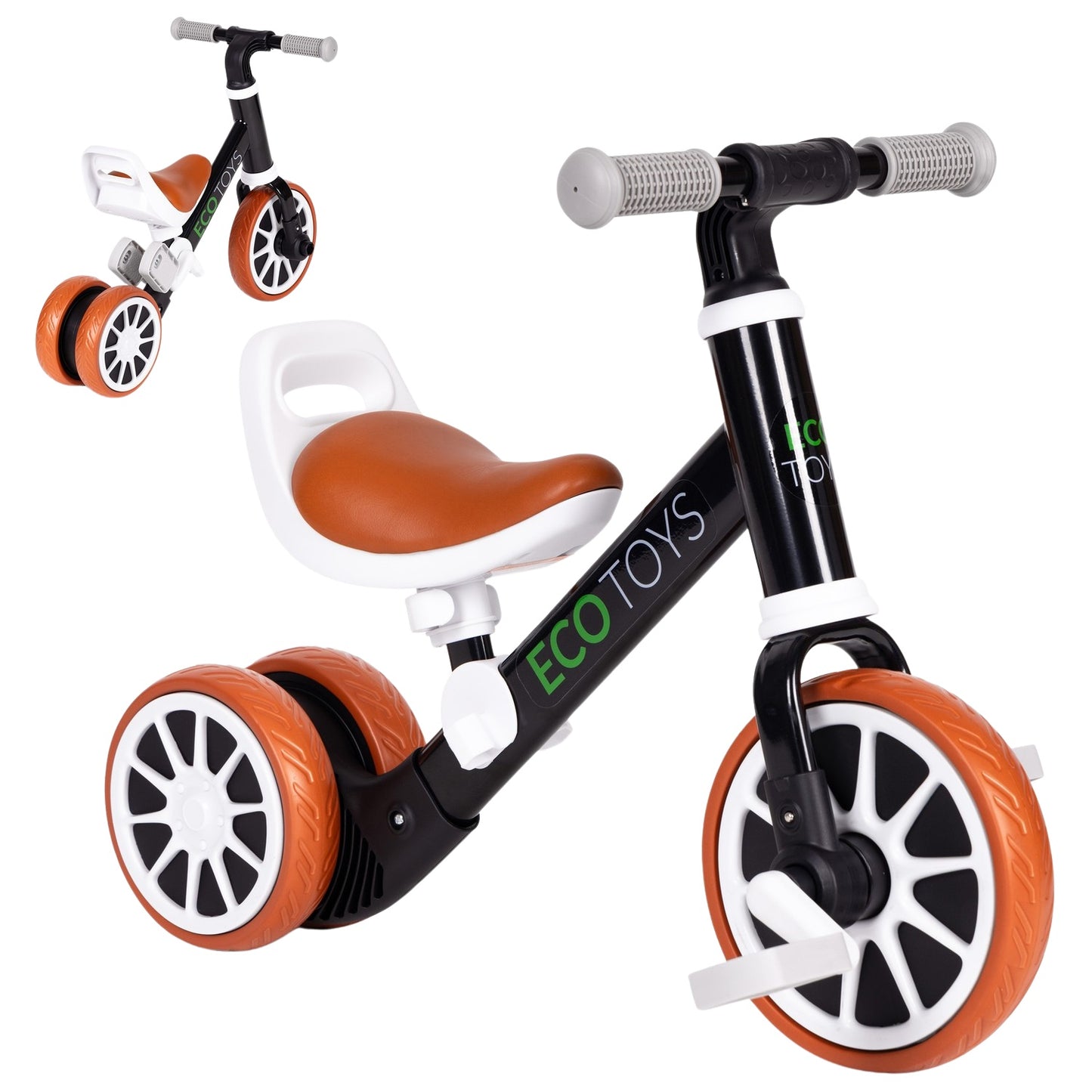 Balance bike with pedals 2in1 black ECOTOYS