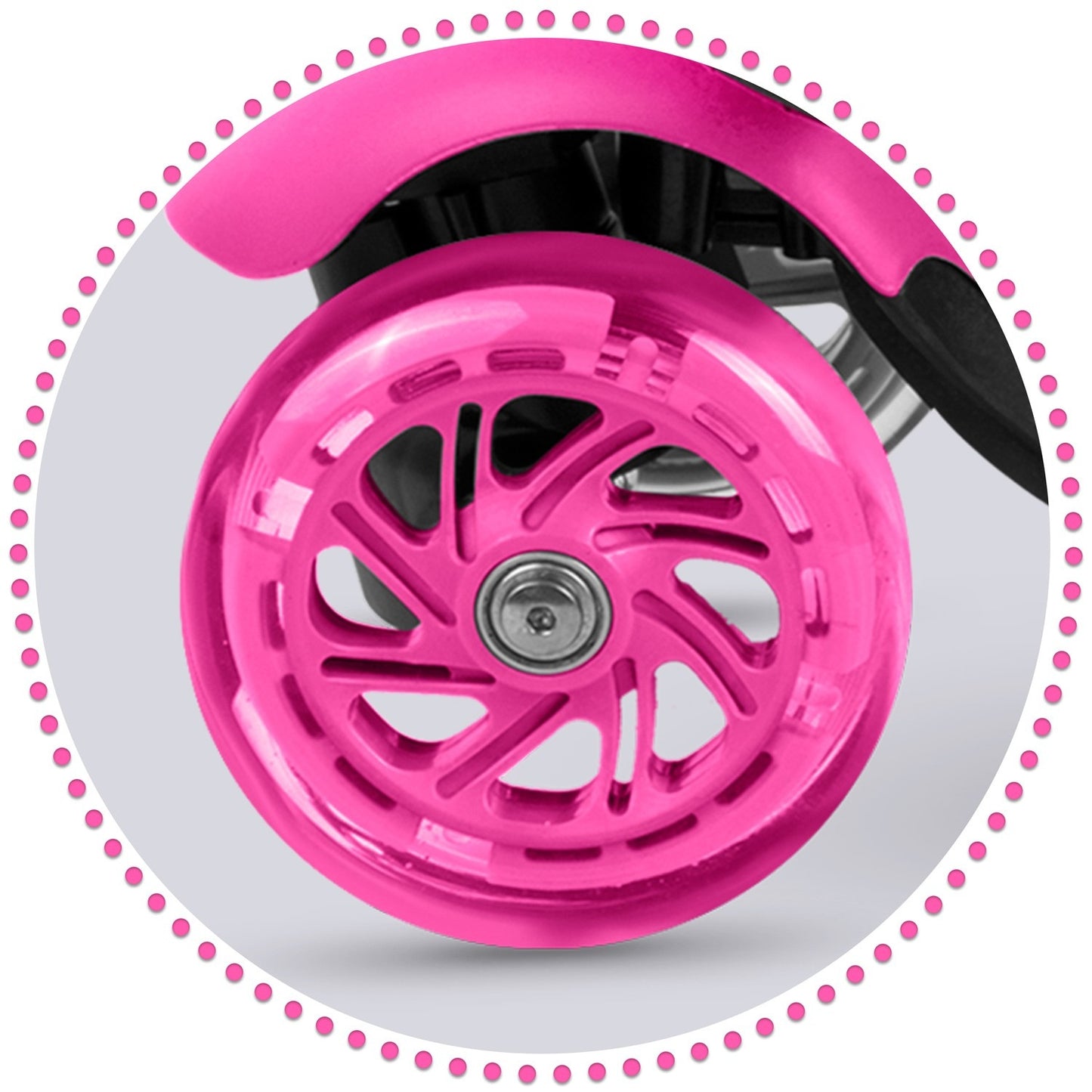 3-in-1 Kids Pink Balance Scooter with LED Wheels