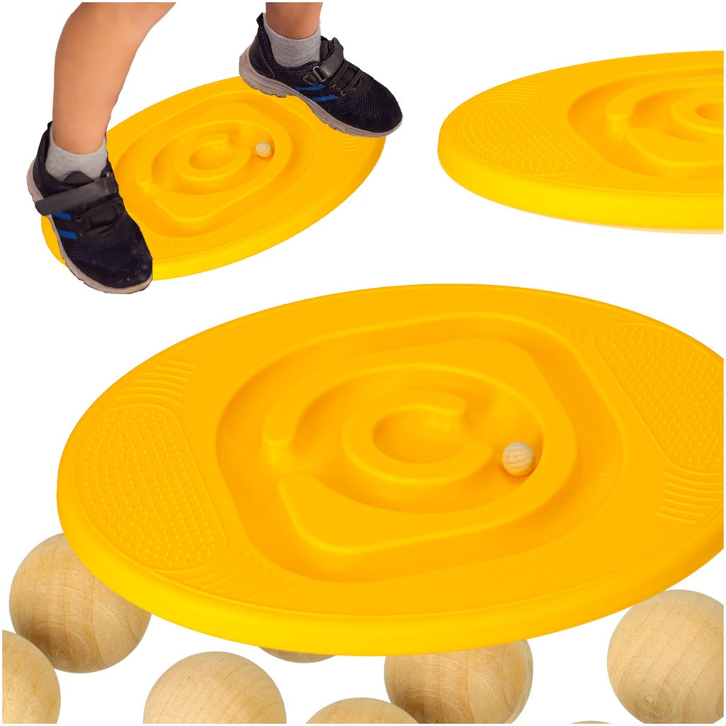 Balancing balance beam with balls orange