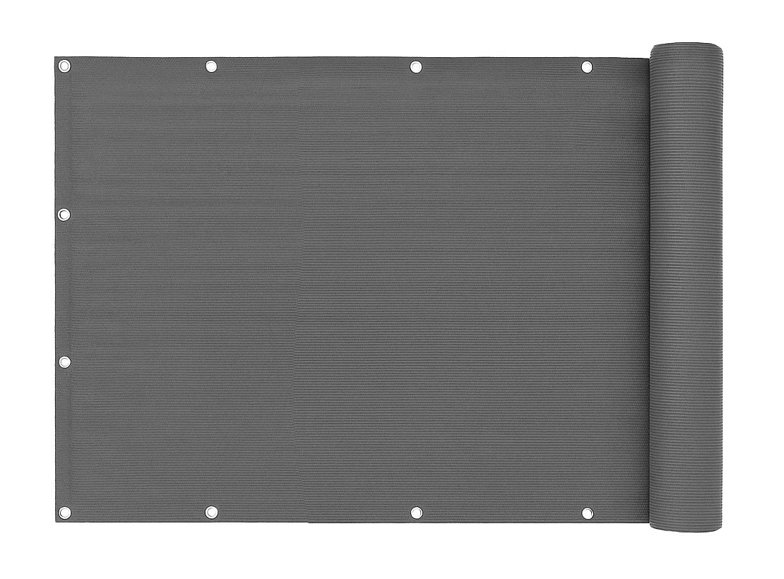 Balcony Privacy Screen with Fittings 100x500 cm Shading Mesh + Mounting Accessories Grey MultiGarden