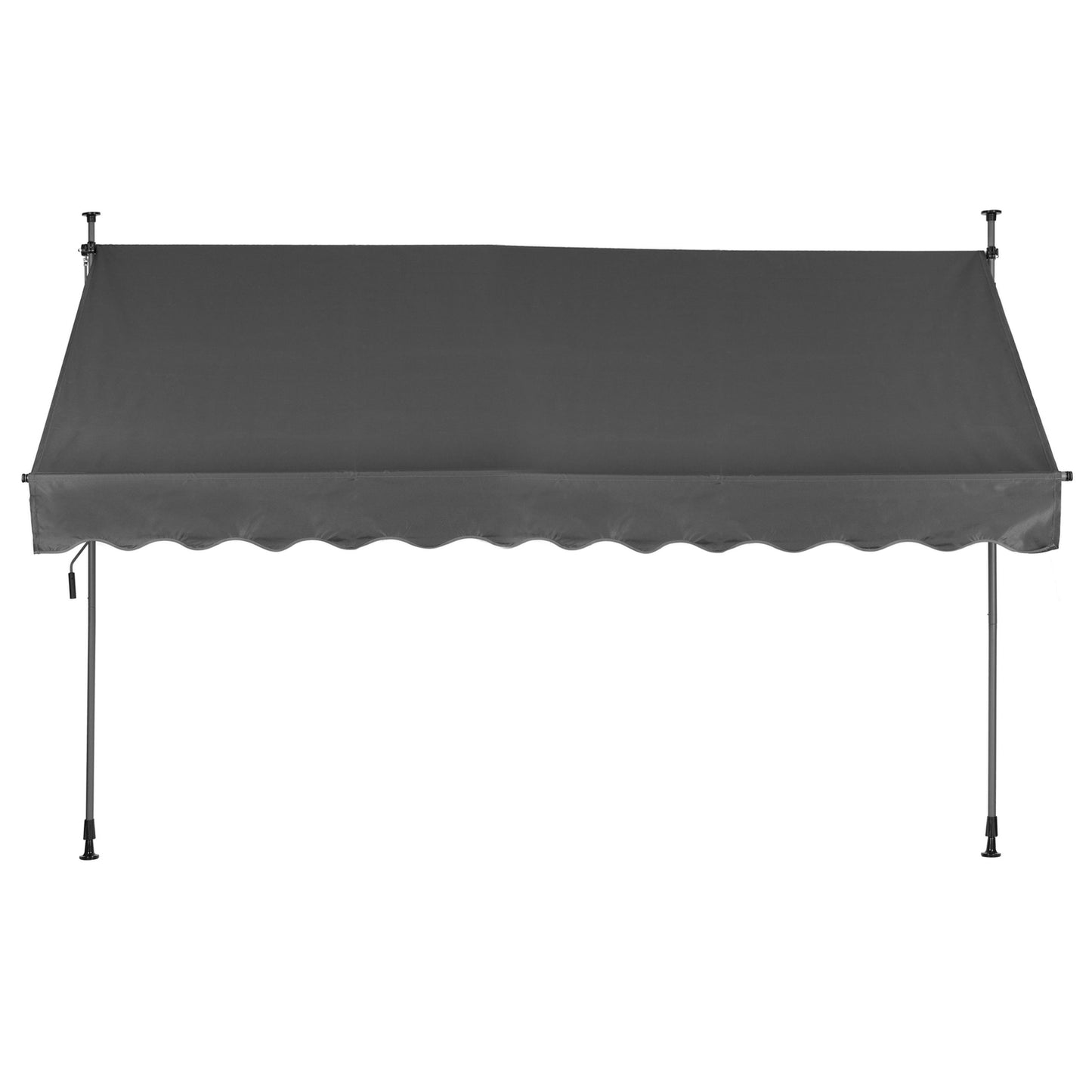 Balcony Sunshade Awning 300x120 cm, Height Adjustable, Waterproof with Hand Crank Grey MultiGarden