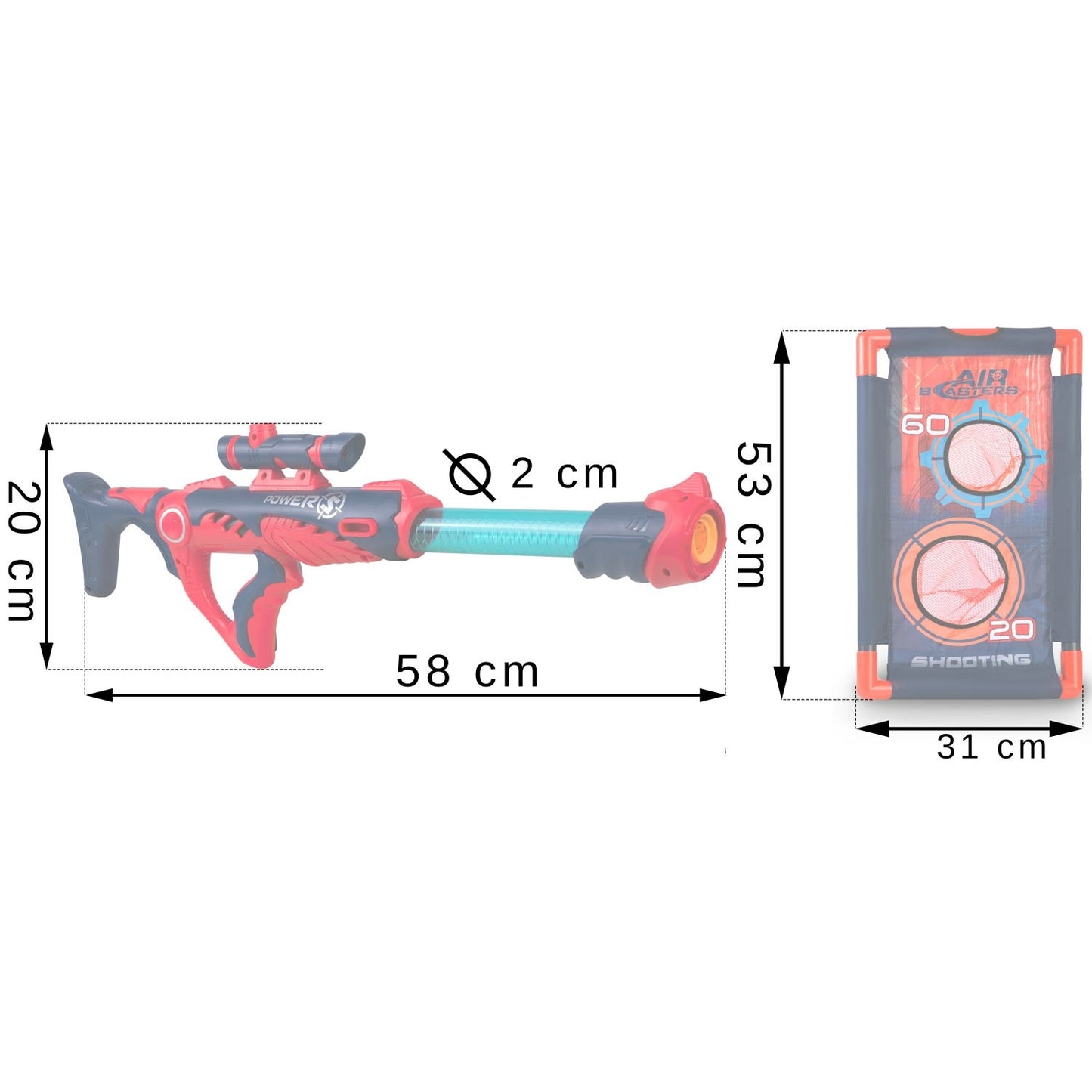 Ball throwing gun with target Ricokids 772700