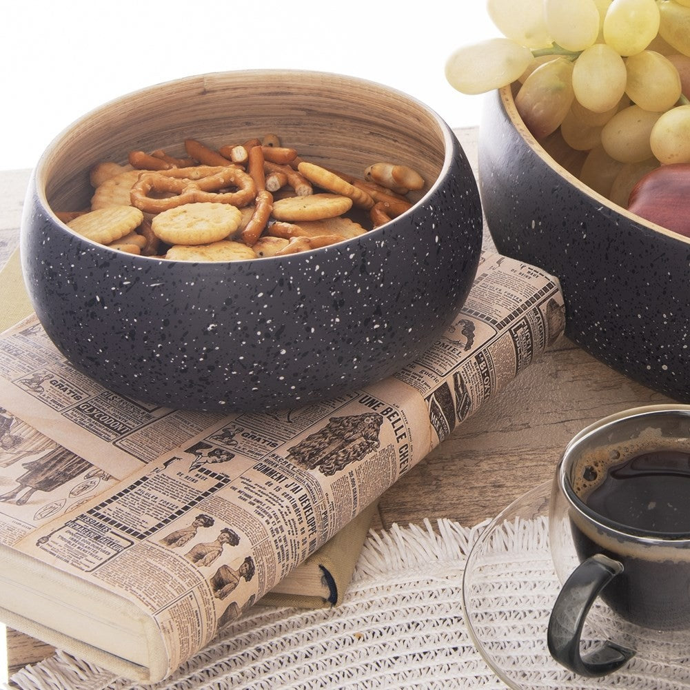 Bamboo Bowl with Granite Look - Perfect for Fruit and Vegetables