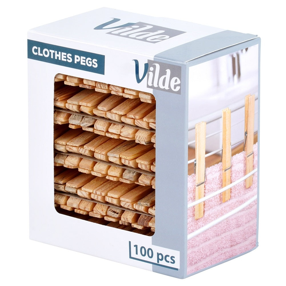 Bamboo Clothespins, 100-Pack
