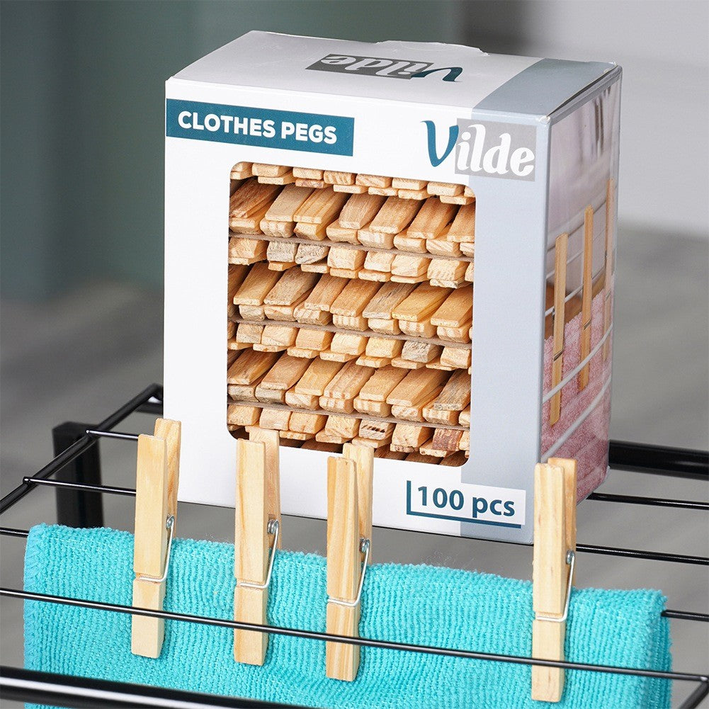 Bamboo Clothespins, 100-Pack