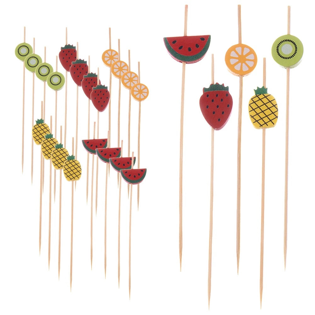 Bamboo Cocktail Sticks, Fruit Decor, 12cm, 20 Pack