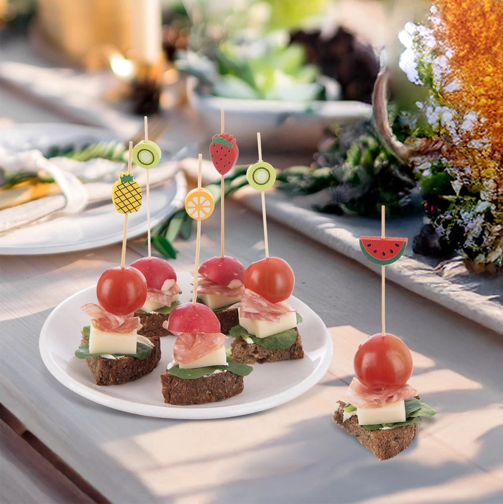 Bamboo Cocktail Sticks, Fruit Decor, 12cm, 20 Pack