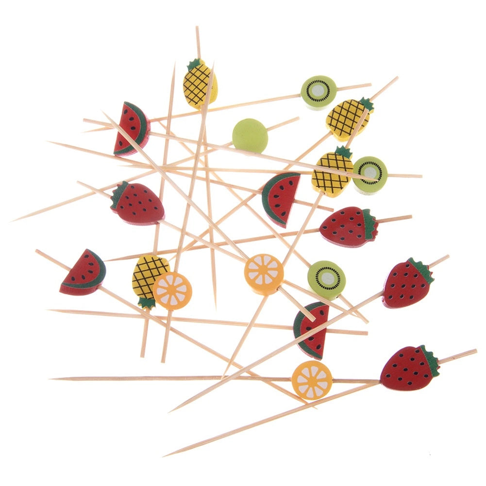Bamboo Cocktail Sticks, Fruit Decor, 12cm, 20 Pack
