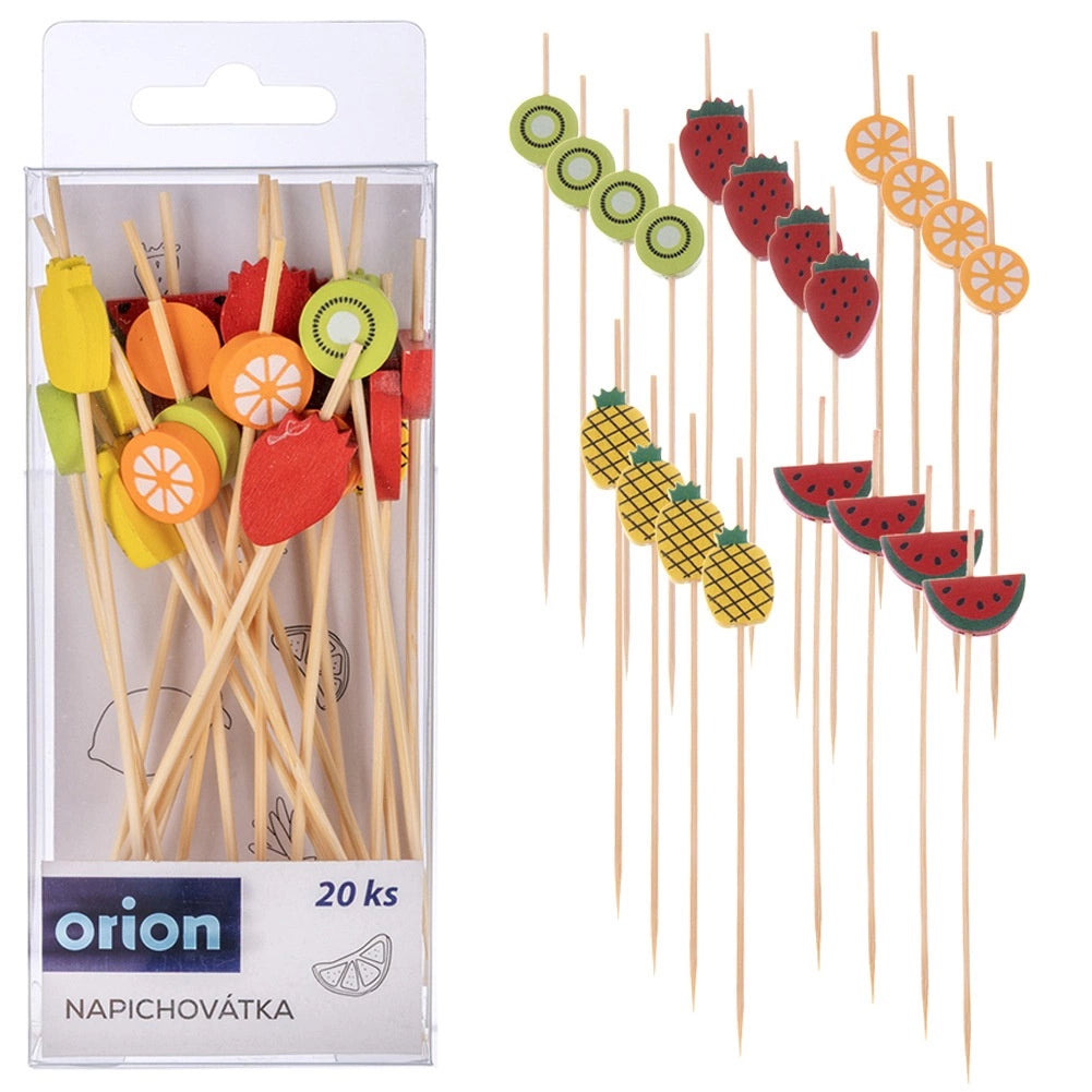 Bamboo Cocktail Sticks, Fruit Decor, 12cm, 20 Pack
