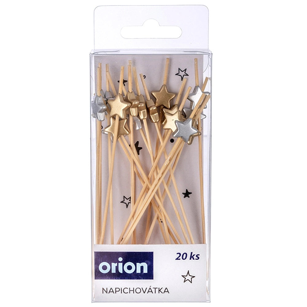 Bamboo Cocktail Sticks, Star-Shaped, 12 cm, 20 Pack