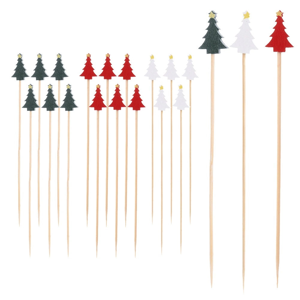 Bamboo Cocktail Sticks, Tree Design, 13 cm, 20 Pack