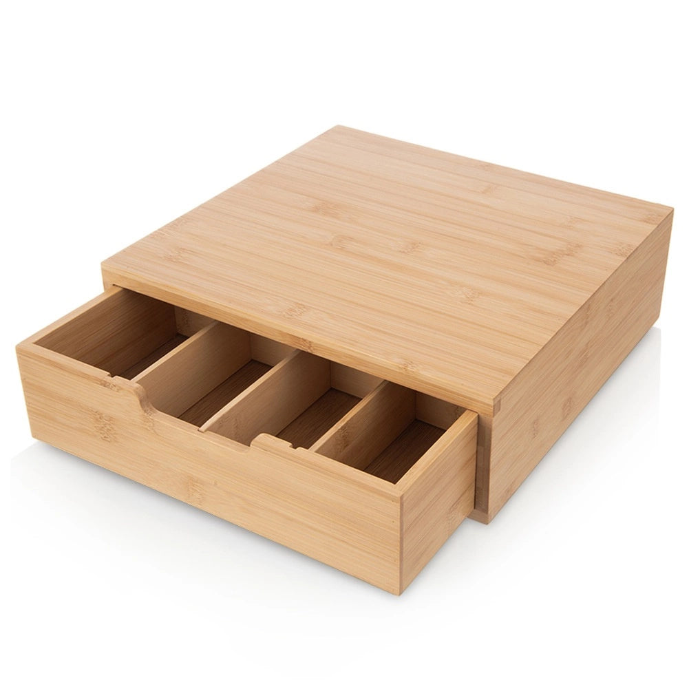 Bamboo Coffee Capsule Organizer with Removable Dividers