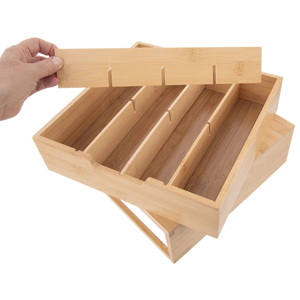 Bamboo Coffee Capsule Organizer with Removable Dividers