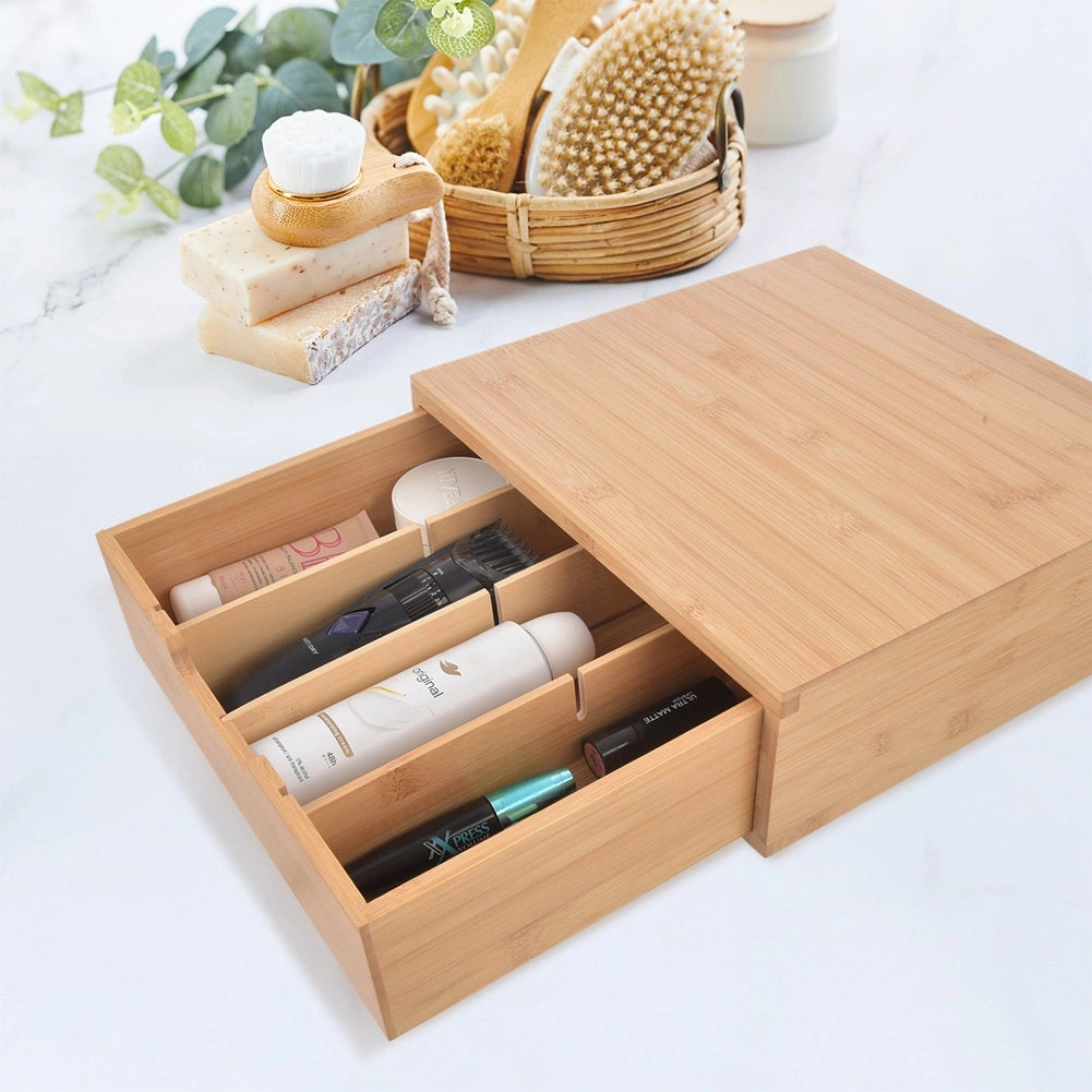Bamboo Coffee Capsule Organizer with Removable Dividers