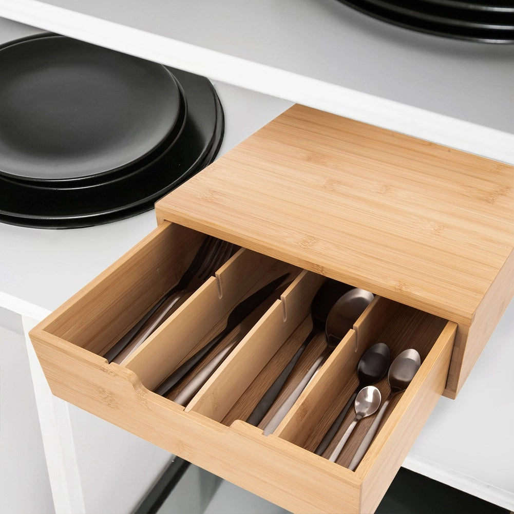 Bamboo Coffee Capsule Organizer with Removable Dividers