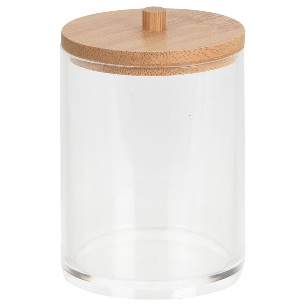 Bamboo Lid Container for Cotton Swabs - Elegant and Practical