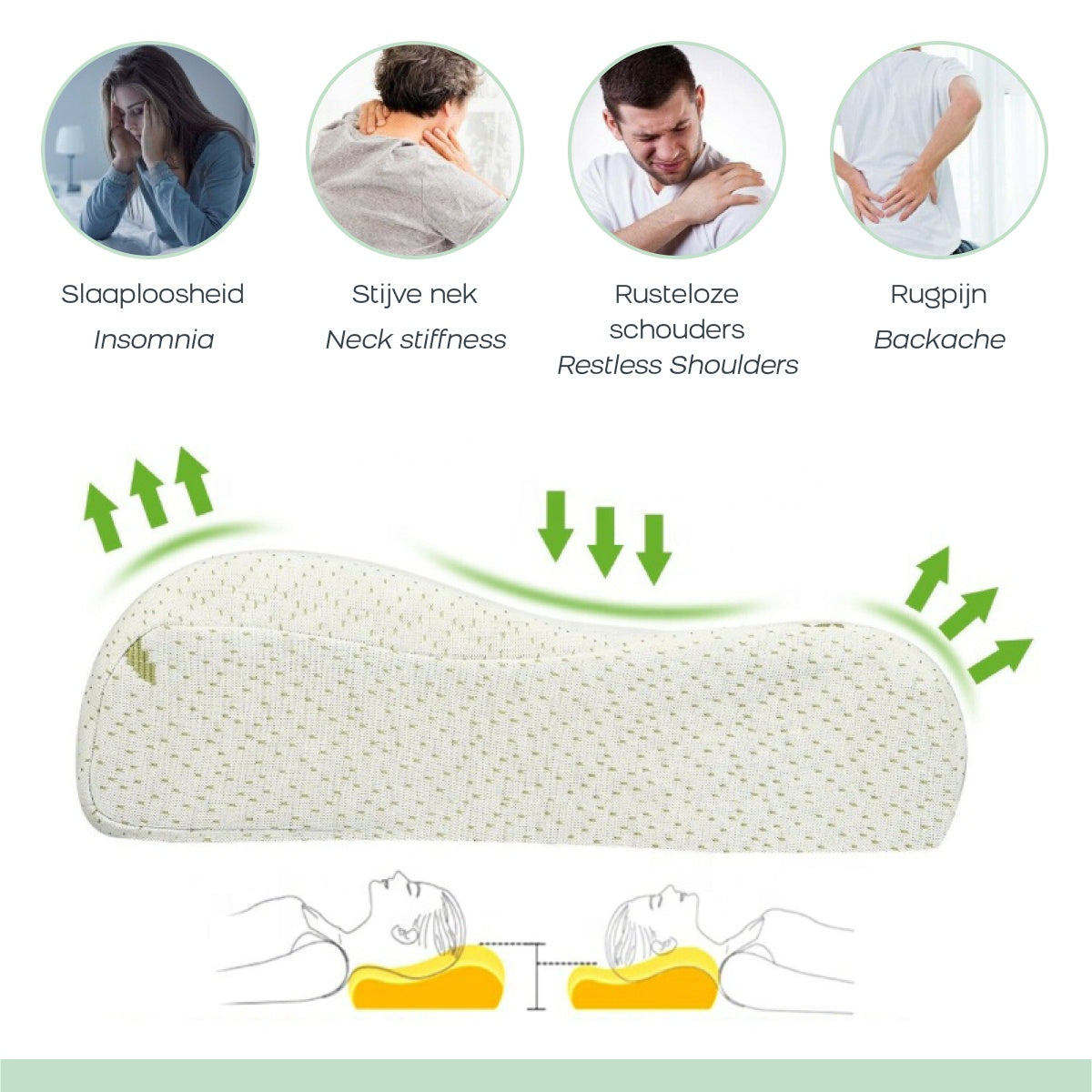 Bamboo Memory Foam Pillow – Ergonomic, Hypoallergenic