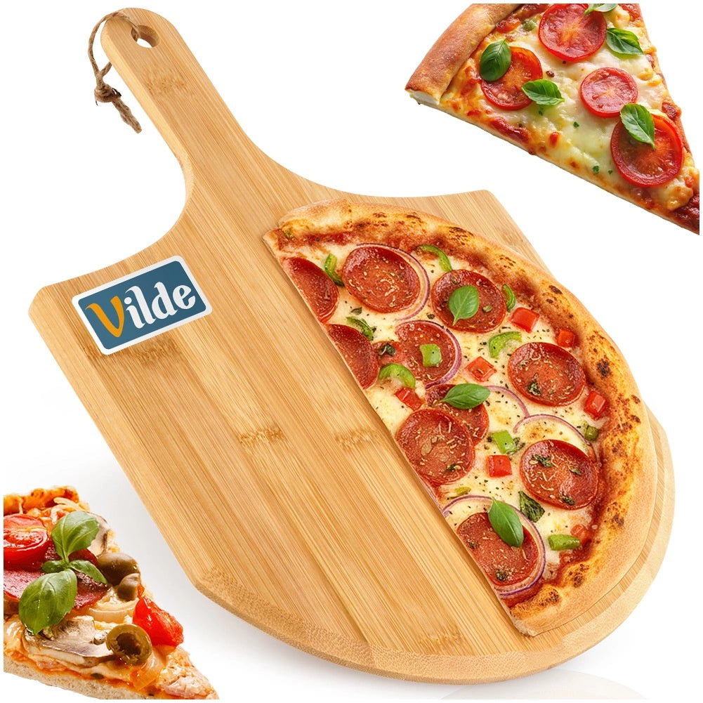 Bamboo Pizza Peel with Ergonomic Handle, 40x28 cm