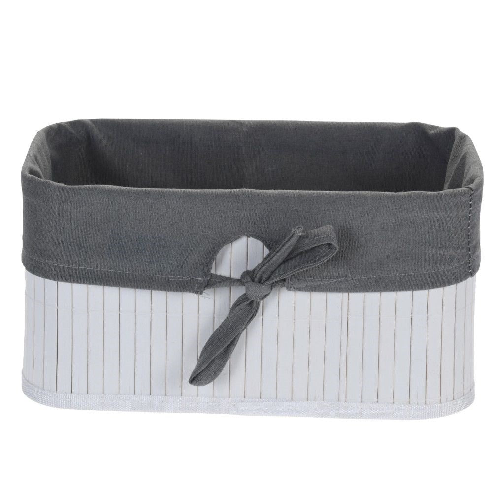 Bamboo basket with cotton lining for storing small items